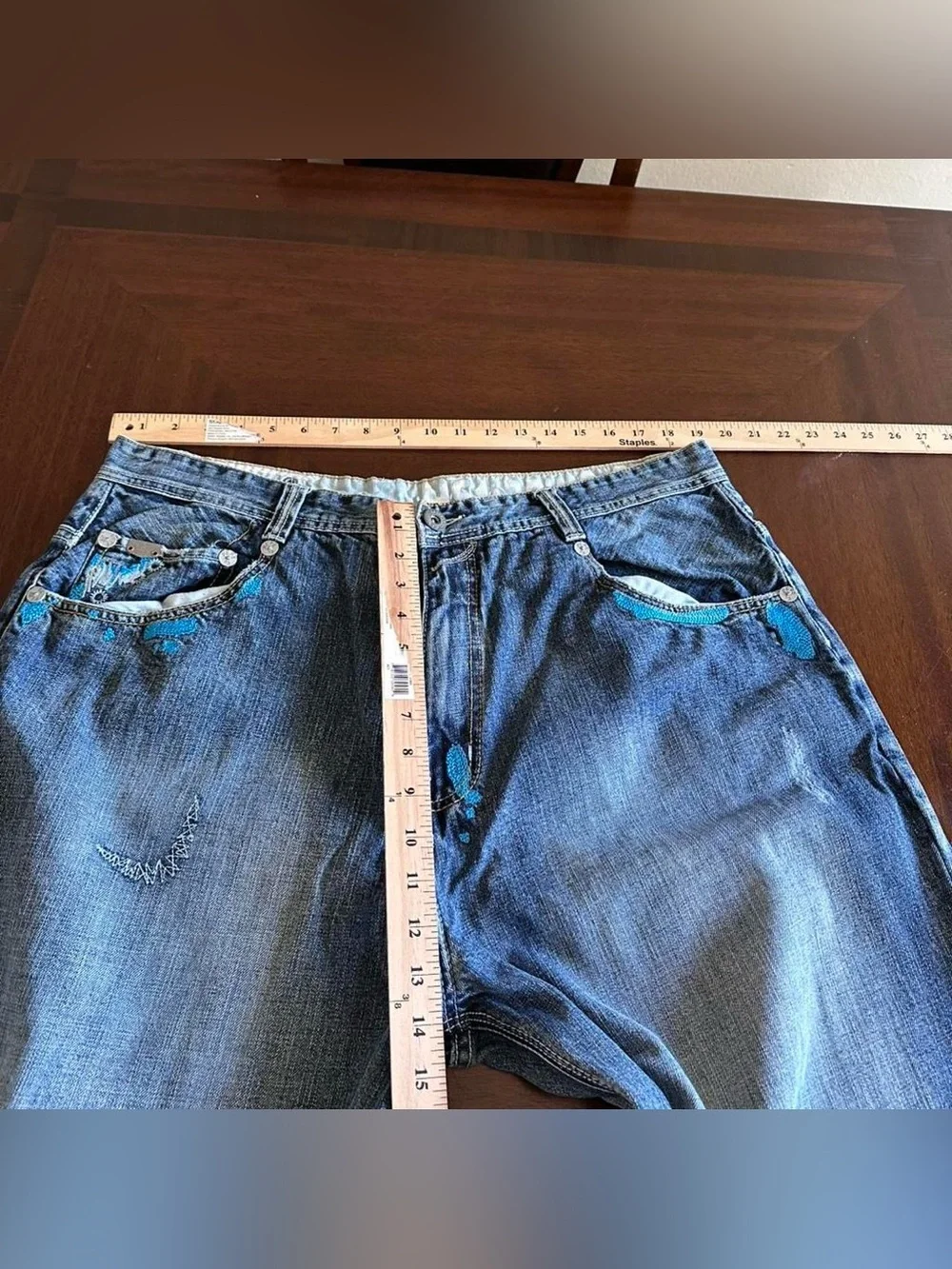 Vintage Pepe Jeans Embroidered Baggy Wide Leg Jeans Men’s 40